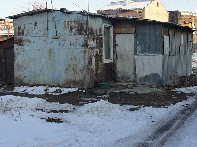 Many Armenian Christians lost their homes in the 1988 earthquake and have since lived in very basic temporary accommodation that gives little protection from the bitter winter cold