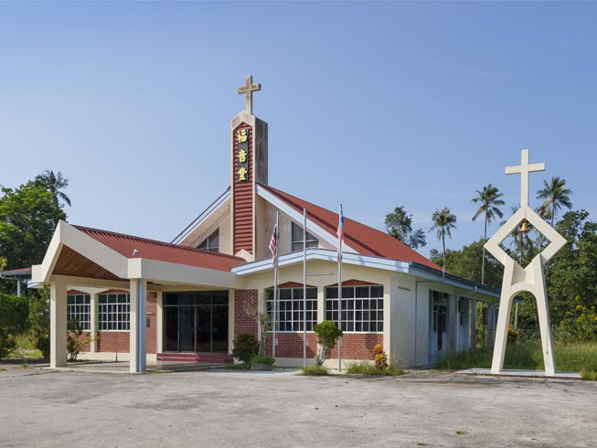 A church building in Sabah, on the Malaysian island of Borneo
